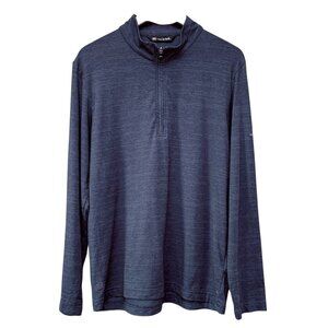 TRAVIS MATHEW Mens Golf Shirt Medium Blue Long Sleeve 1/4 Zip Desert Springs